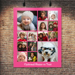 Instagram Photo Collage - Up to 14 photos Pink Poster<br><div class="desc">A design with a colorful background. Use up to fourteen square photos to create a unique and personal gift. If you need to adjust the pictures,  click on the customize tool to make changes.</div>