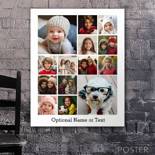 Instagram Photo Collage - Up to 14 photos White Poster