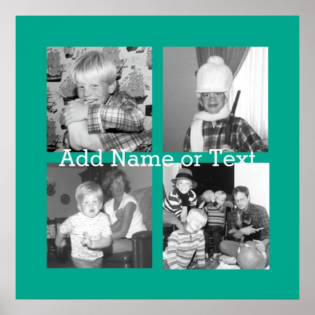 Instagram Photo Collage with 4 pictures - emerald Poster (Front)