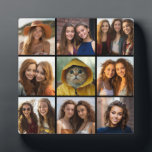 Instagram Photo Collage with 9 photos Plaque<br><div class="desc">Use your photos without frames on this one! Add your favorite pictures and snapshots to this strip for a fun memory keeper. An artistic way to display your best photo sharing pics.</div>