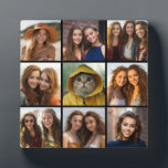 Instagram Photo Collage with 9 photos Plaque<br><div class="desc">Use your photos without frames on this one! Add your favorite pictures and snapshots to this strip for a fun memory keeper. An artistic way to display your best photo sharing pics.</div>
