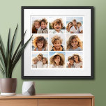 Instagram Photo Collage with 9 photos Poster<br><div class="desc">Use your photos without frames on this one! Add your favourite pictures and snapshots to this strip for a fun memory keeper. An artistic way to display your best photo sharing pics.</div>