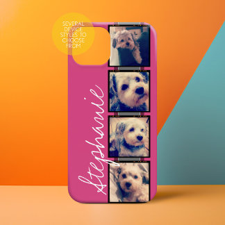 Instagram Photo Display - 4 photos pink name Case-Mate iPhone 14 Plus Case