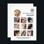 Instagram Photo Grid Collage Beauty Social Media  Postcard<br><div class="desc">Nowadays our instagram has become the place to direct our customers to. I wanted to create this postcard template for anyone who needs an easy to use photo grid with an QR code to easily give out to clients and potential customers.</div>