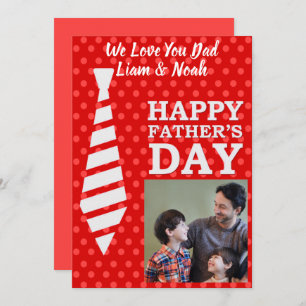 Instagram Photo Necktie Red Dots Fathers Day Card