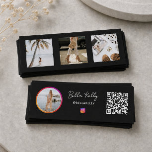 Instagram Photo Social Media Influencer Black Mini Business Card