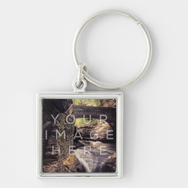 Instagram Photo Square Image Premium Keychain (Front)