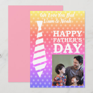 Instagram Photo Tie Funky Dots Fathers Day Card