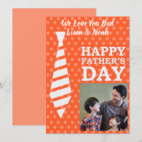 Instagram Photo Tie Orange Dots Fathers Day Card