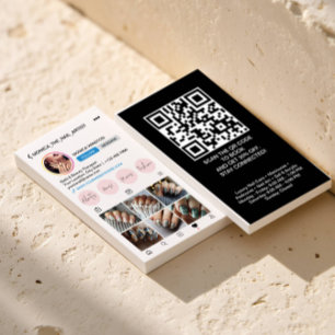 Instagram Profile 6 Photo Grid Follow Me QRCODE Business Card