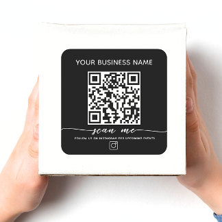 Instagram QR code and custom text  Square Sticker