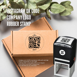 Instagram QR Code Company Logo Rubber Stamp