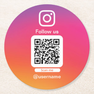 Instagram qr code paper coasters