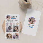 Instagram Social Media Follow Profile Photo Grid Business Card<br><div class="desc">Promote your online social media brand with our modern and trendy instagram social media follow me photo grid business card. The design is created to look like your social media profile. Featuring profile image, name, social handle, contact information along with highlight/services. Display four of your own photos in a square...</div>