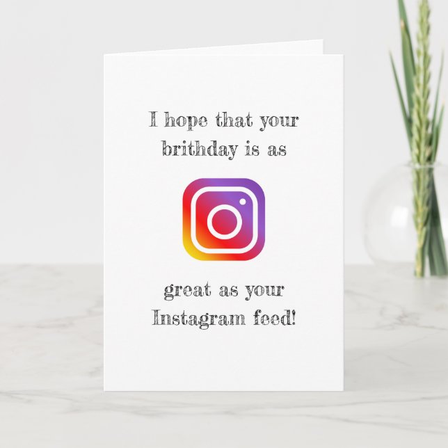 Instagram social media happy birthday card (Front)