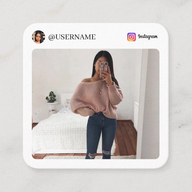 Instagram Social Media Photo Calling Card (Front)