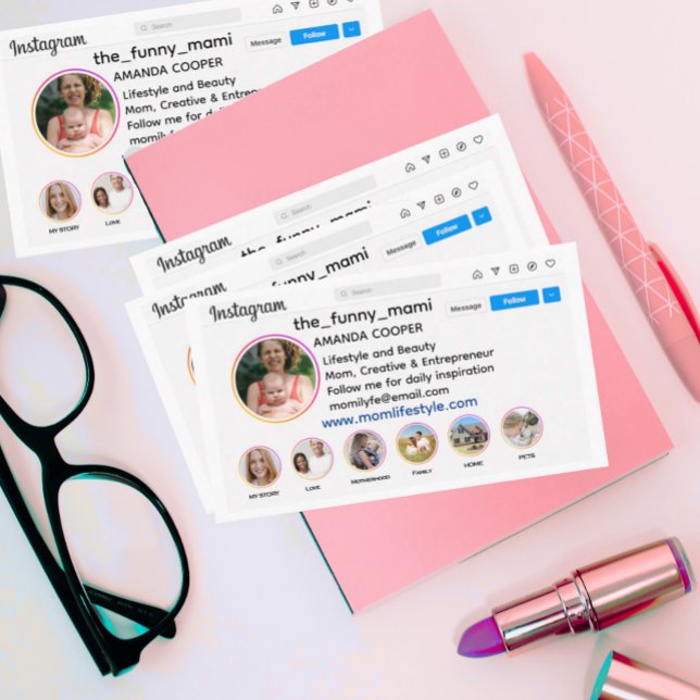 Instagram style business card (Instagram profile photo business card)