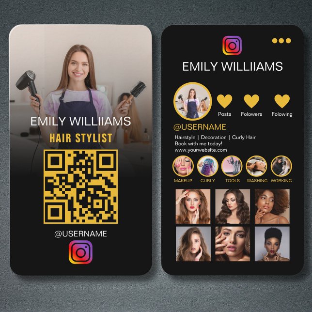 Instagram Template Social Media QR Code Business Card (Creator Uploaded)