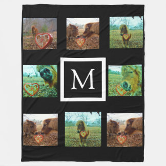 Instagram  your pictures custom collage monogram fleece blanket