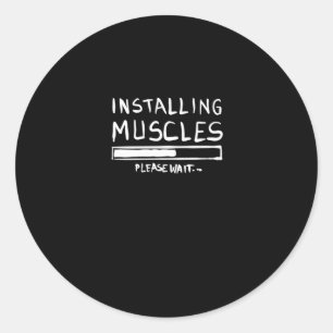 Installing Muscles Classic Round Sticker