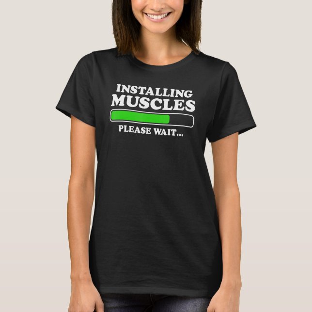 Installing Muscles Loading Please Wait Men  Gym Fi T-Shirt (Front)