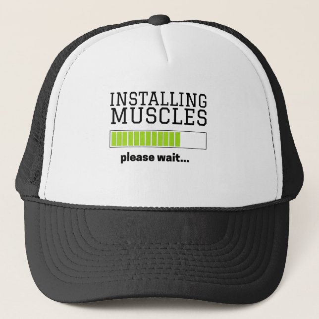 installing muscles loading trucker hat (Front)