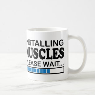 Installing Muscles, Please Wait Blue Coffee Mug