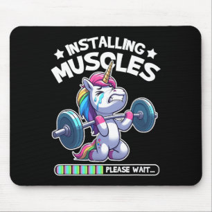 Installing Muscles Please Wait Bodybuilding Unicor Mouse Pad