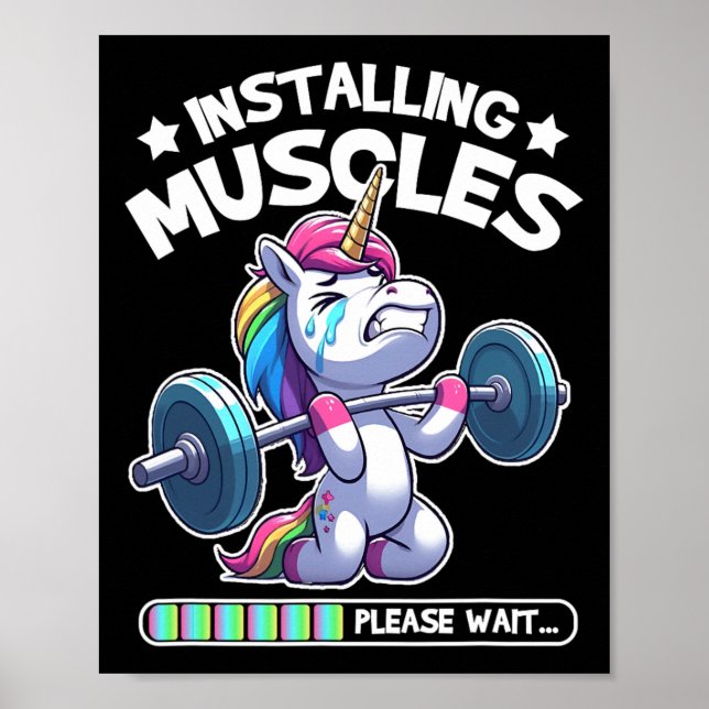 Installing Muscles Please Wait Bodybuilding Unicor Poster (Front)