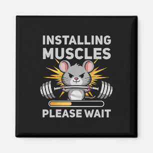 Installing Muscles Please Wait Cute Rat Gym Bodybu Magnet