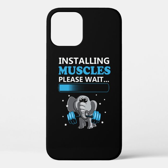 Installing muscles please wait elephant Gym Case-Mate iPhone Case (Back)