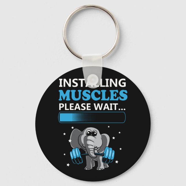 Installing muscles please wait elephant Gym Key Ring (Front)