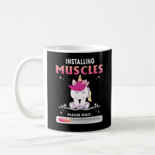 Installing Muscles Please Wait Unicorn Loading Fun Coffee Mug