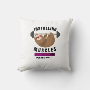 Installing Muscles Sloth Weight Lifting Fitness Mo Cushion