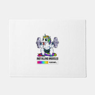 Installing Muscles Unicorn Rainbow Gym Workout Fat Doormat