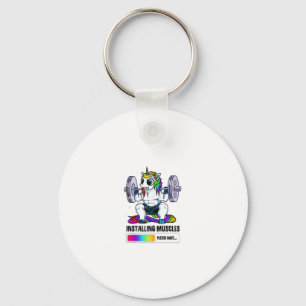 Installing Muscles Unicorn Rainbow Gym Workout Fat Key Ring