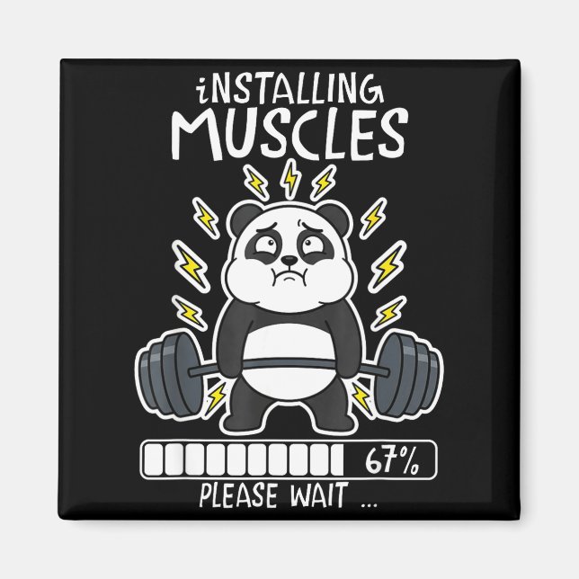 Installing muscles wait panda loading 67 gym magnet (Front)