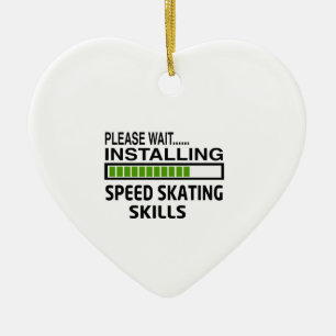 Installing Speed Skating Skills Ceramic Tree Decoration