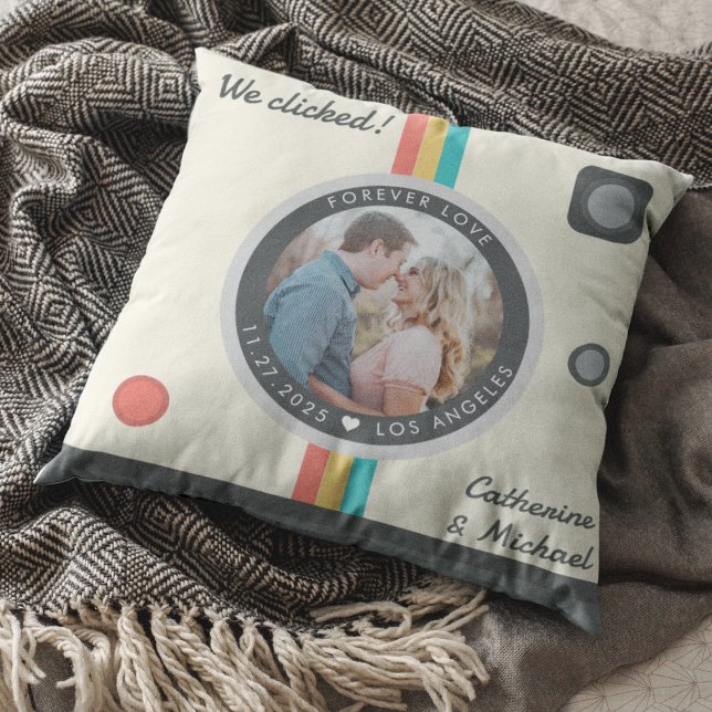 Instant Camera Couple Photo Unique Anniversary  Cushion (Creator Uploaded)