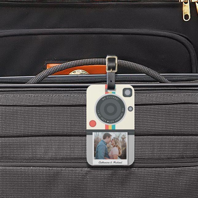 Instant Camera Couple Photo Unique Anniversary Luggage Tag (Creator Uploaded)