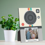 Instant Camera Couple Photo Unique Wedding  Plaque<br><div class="desc">Unique wedding designs are becoming increasingly popular for couples who want to add a touch of playfulness and creativity to their special day. Incorporating ideas that reflect you and your partner's personalities create a memorable and special wedding day. Incorporating cameras into your decor, invitations, and even wedding favours can add...</div>