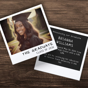 Instant Camera Photo Retro Graduation Announcement