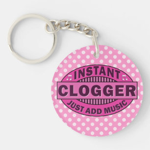 Instant Clogger Just Add Music Pink Key Ring