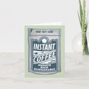 Instant coffee pop art illustration card