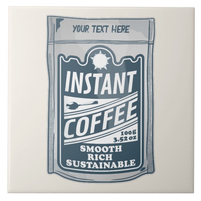 Instant coffee pop art illustration ceramic tile (Front)
