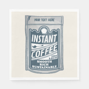 Instant coffee pop art illustration napkin