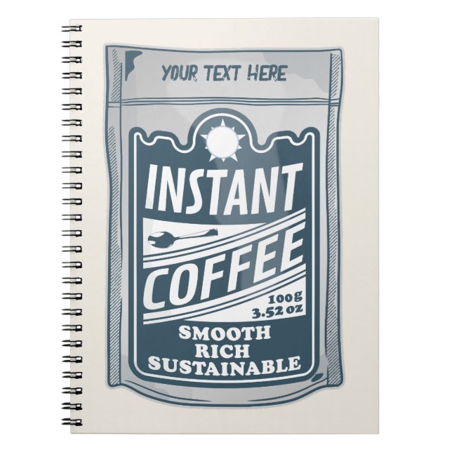 Instant coffee pop art illustration notebook (Front)