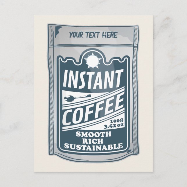Instant coffee pop art illustration postcard (Front)