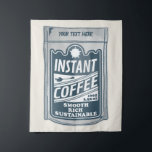 Instant coffee pop art illustration tapestry<br><div class="desc">A pop art illustration of a sachet of instant coffee. Design for anyone who is not a coffee snob and just enjoys a simple cup of instant freeze dried coffee for their regular caffeine fix.</div>