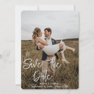 Instant Custom Script Personalised Photo Wedding  Save The Date
